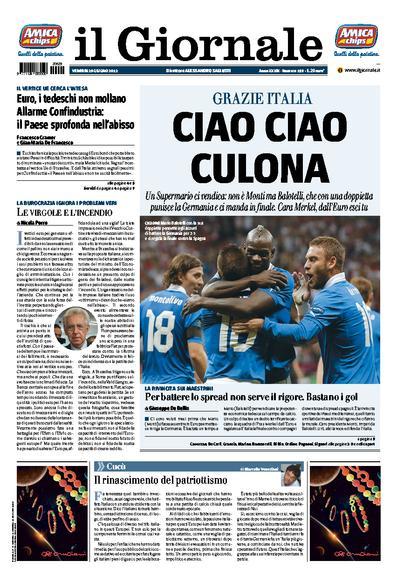 Prime pagine italiane e tedesche di oggi