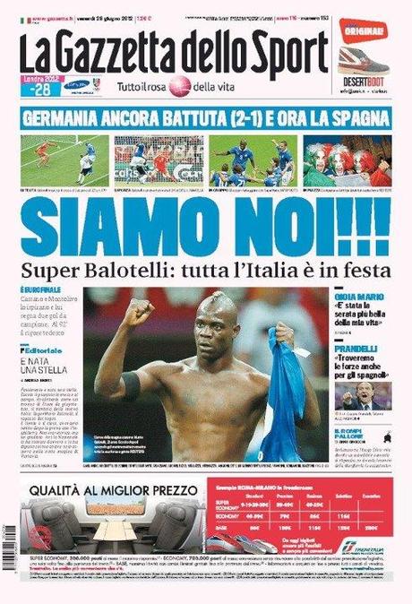 Prime pagine italiane e tedesche di oggi