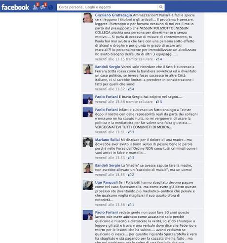 Gli insulti dei poliziotti condannati alla famiglia Aldrovandi