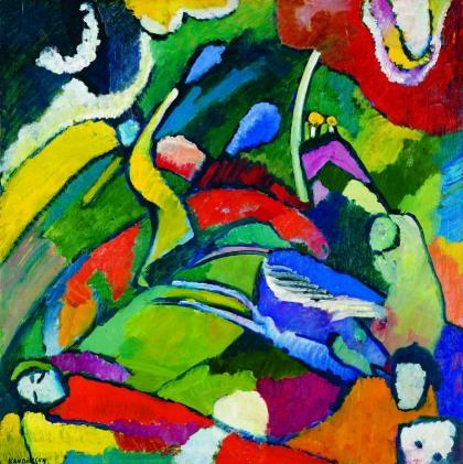 Wassily Kandinsky, Deux cavaliers et un personnage étendu, 1909-1910, Fondation Pierre Gianadda, Martigny, mostre vicino a Milano, arte expo