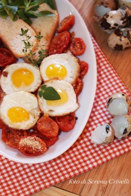 UOVA DI QUAGLIA CON POMODORINI AL FORNO di Dolcipensieri