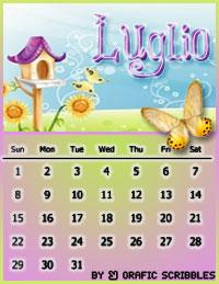 Calendario mese di Luglio Free Download