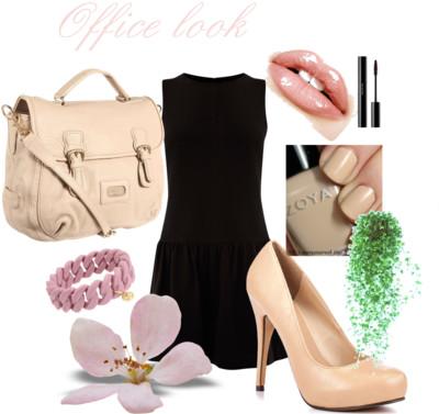 Office look with little black dress