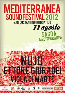 Mediterranea Sound Festival Zero12 11 AGOSTO San Costantino di Briatico (VV) - COMUNICATO STAMPA