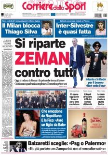 Ecco le prime pagine di oggi ! Gazzetta – Tuttosport – Corriere dello Sport… Balotelli combina guai !