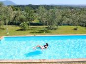 American flag bikini, friends swimming pool