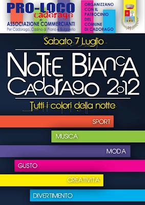 Locandina notte bianca di Cadorago CO 7 luglio 2012