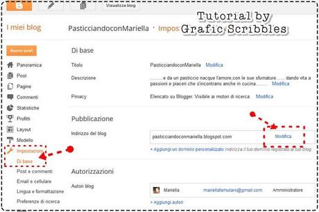 cambiare l'url del blog in Blogspot