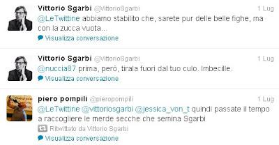 Vittorio Sgarbi s'incazza pure se twitta