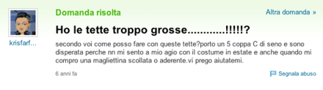 Rucola, tette, masturbazione…Le ultime da yahoo answer