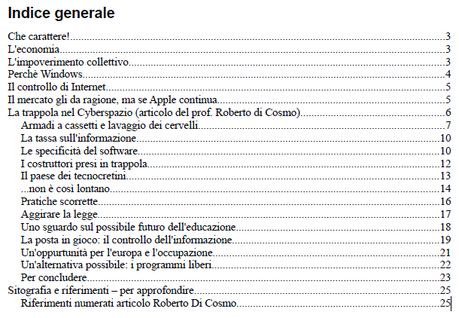 Indice - Monopoli Informatici  ci perde l'economia