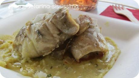 ...cannoli di orata in manto di lardo con patate profumate allo zafferano...