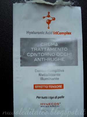 Un campioncino di review: crema trattamento contorno occhi anti-rughe Hynecos Research