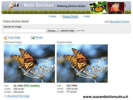 Ottimizzare le foto con Web Resizer Ottimizzare le foto con Web Resizer