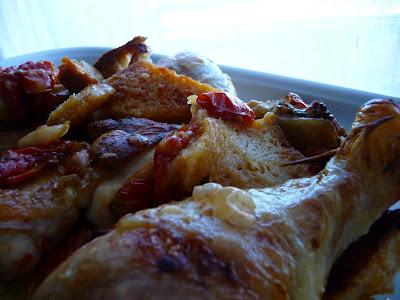 POLLO alla CACCIATORA su un letto di pane croccante