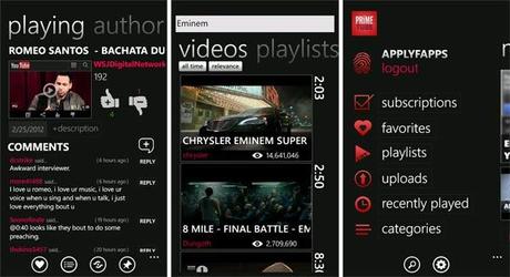 PrimeTube per Nokia Lumia 900, Lumia 800, Lumia 710, Lumia 610