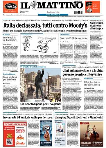 Prime pagine giornali: sabato 14 luglio 2012