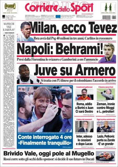 Prime pagine giornali: sabato 14 luglio 2012