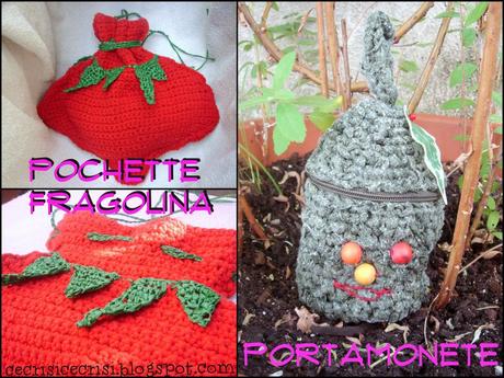 pochette handmade a uncinetto fragolina e fungo