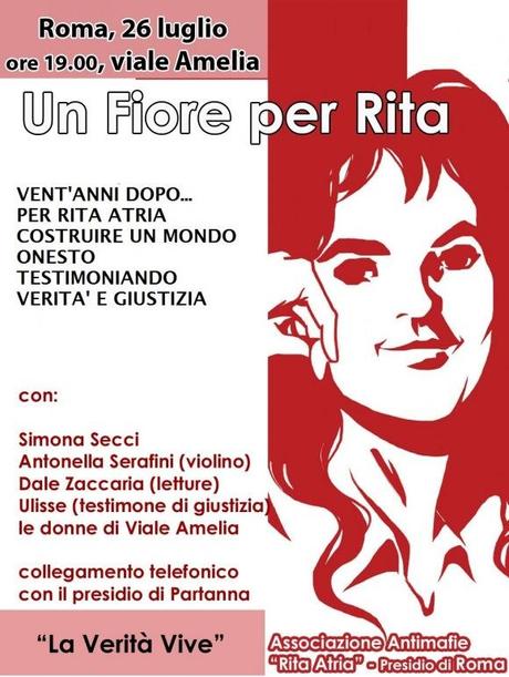 Rita Atria iniziative dalla Sicilia a Roma