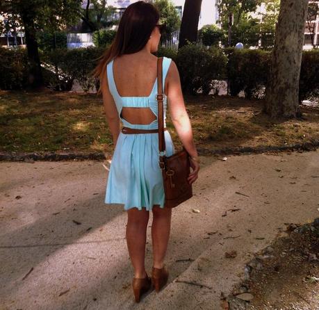 Mint dress and brown details