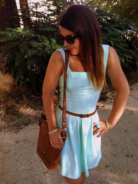 Mint dress and brown details