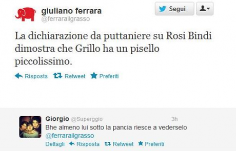 Beppe Grillo, la zitella Rosy Bindi e il pisello di Ferrara