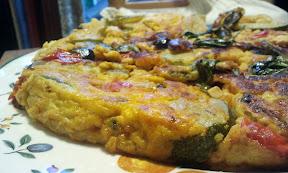 Frittata di zucchine, pomodorini, olive e basilico