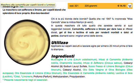 Bathtub's things n°9: Lush, Marilyn maschera per capelli