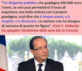 Hollande abolisce le auto blu? bufala