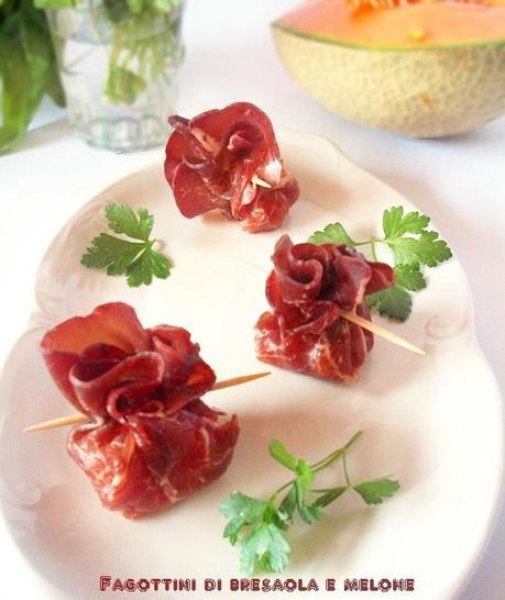 Antipasto di bresaola con melone