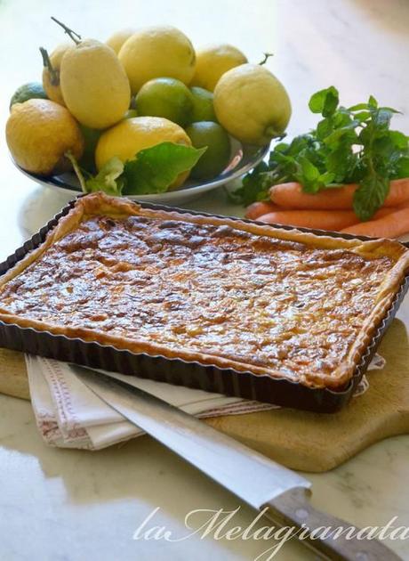 Quiche di carote, con curry, menta e zenzero.