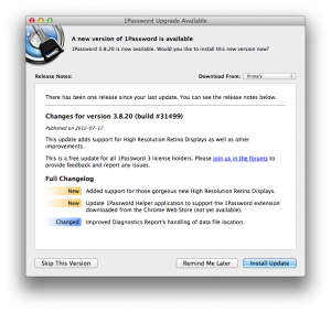 Aggiornato 1Password