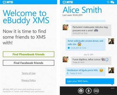 eBuddy XMS : Sostituire gli SMS su Nokia Lumia 900, Lumia 800, Lumia 710, Lumia 610