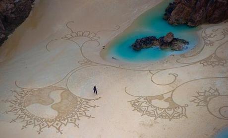 sand art,andres amador,disegni,spiaggia,sabbia