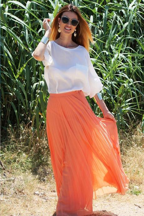 Gipsy skirt in a wild beach