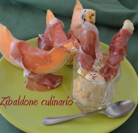 Gelato al melone e prosciutto crudo