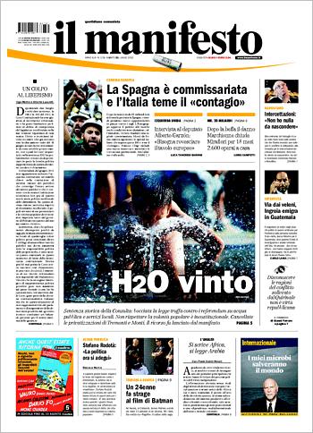 Prime pagine giornali: sabato 21 luglio 2012