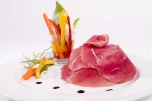 Carpaccio con julienne di verdure