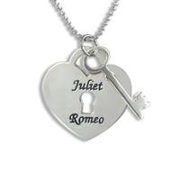 Cuore a lucchetto personalizzato con pendente chiave