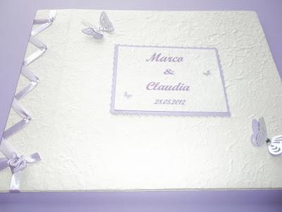 Wedding guestbook con farfalle lilla
