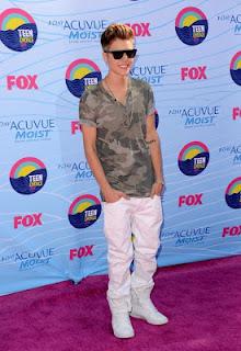 Justin Bieber in Dolce & Gabbana Camo Henley