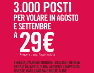 Volotea: 3.000 voli a 29 euro in agosto e settembre!