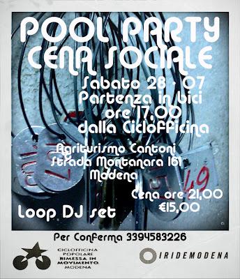 CENA SOCIALE - IRIDE POOL PARTY