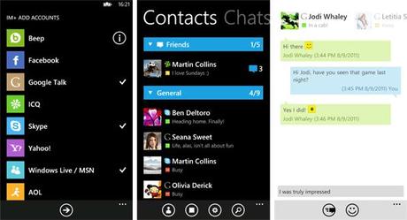 IM+ per Nokia Lumia : Messaggi istantanei gratis su cellulare smartphone Windows Phone