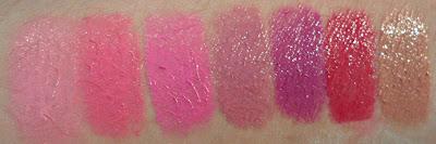 Review&Swatches; L'OREAL ROUGE CARESSE nelle colorazioni 03,04,07,101,203,403 e 501