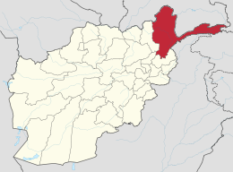 La regione afghana del Badakhshan (in rosso)