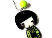 Collana Neon Shrinky Kokeshi