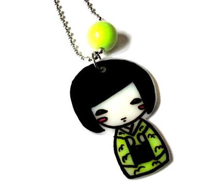 Collana Neon Shrinky  - Kokeshi