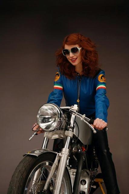 Girl on Cafe Racer